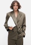 Studio: Double-breasted Wool Blazer - Green
