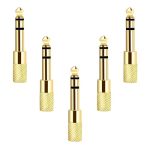 Valefod Updated Version 5-PACK Stereo Audio Adapter 6.35MM 1 4 Inch Male To 3.5MM 1 8 Inch Female Headphone Jack