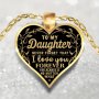 To My Daughter Never Forget I Love You Heart Pendant Necklace Christmas Birthday Gift