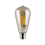 Eurolux - Amber LED Filament Pear Nipple B22 4W