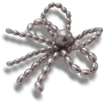 Grey Pearl Beaded Bow Jibbitz - Multi Osfa