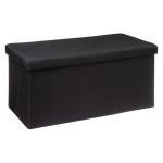 Black Double Folding Storage Stool - 76X38X38CM