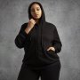 Plus Size After Sport Track Zip Up Hoody - Black