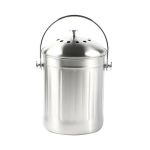28CM Countertop Stainless Steel Compost Bin With Charcoal Filter - Silver