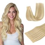 Doores Hair Extensions Human Hair Drity Blonde Highlight Golden Blonde 20PCS 60G 26INCH Human Hair Extensions Tape In Straight H