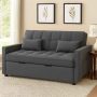 2 Seater Corduroy Pull-out Sofa Bed Grey / Olive MWC222