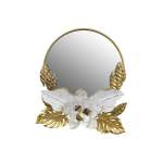 Flower Design Wall Mirror Gold