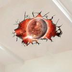 4AKID Small 3D Red Planet Wall Decal Stickers
