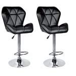 Smte Modern And Stylish Diamond Padded Kitchen And Bar Stool Black With Keychain