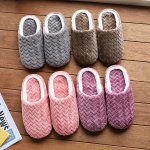 @home Home Slippers Soft Plush Cozy House Slippers Anti-skid Slip-on Shoes Indoor For Men Winter Shoes