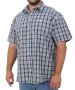 Mens Short Sleeve Check Shirt - 10XL / Navy/wht