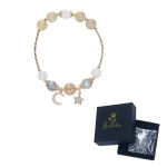 SL0012 Natural Crystal Bracelet Blue Moonstone & Goldstone