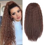 Youthfee Ponytail Extension 20 Inch Drawstring Pony Tails Hair Extensions Brown Bouncy Afro Curly Ponytail Extension With Inside