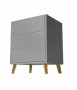 Dudula Three Drawer Side Table - Light Grey