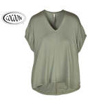 Rosebud Primrose Elastic Sleeve Top - Olive L