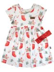 Christmas Jolly Socks Girls Dress Set