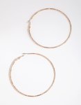 Goldair Gold Diamond Cut Big Hoop Earrings