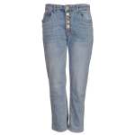 Studded Heart Button Jeans - Denim Blue L