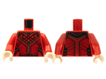 Parts Torso Tang Ornate With Black Ribbing Dark Red Trim Pattern Red Arms Light Nougat Hands 973PB4256C01