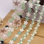 0.91 Meter Flower Lace Trim Embroidery Lace Ribbon Floral Lace Edge Trim For Crafts Sewing Dress Decoration