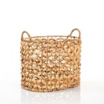 Oval Water Hyacinth Open Weave Basket - Medium - 30.8 L X20.7 W X20.8CM H