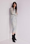Gathered Bodycon Dress - Light Beige & Tie-dye