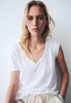 Linen-blend T-Shirt - White