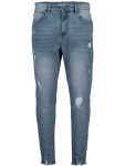 Men's Slim Fit Denim Jeans With Frayed Hem - 30 Blue