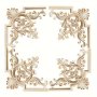 Unfinished Wood Decorative Applique For Wall Background - Carved Wood Detail For Furniture Decoration And Home Decor - Set Of 1
