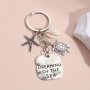 1PC Turtle Starfish Keychain Pendant Dreaming Of The Sea Alloy Key Ring Bag Ornament Accessories