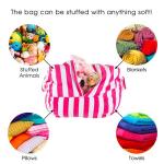 Kids Striped Storage Bean Bag - Hot Pink
