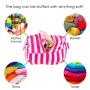 Kids Striped Storage Bean Bag - Hot Pink