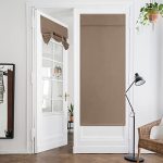 Homeideas Coffee Blackout French Door Curtains Privacy Door Window Curtains 30 X 68 Inch Shades For Glass Window Thermal Insulat