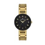 Ip Gold Premium Black Dial 3 Hands Watch