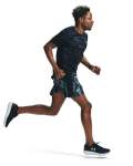Men's Ua Qualifier Iso-chill Printed Run Short Sleeve - BLACK-002 XL