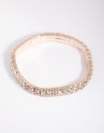 Rose Gold Marquise & Pink Diamante Stretch Bracelet