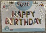 Happy Birthday Foil Balloon Multi Color Banner