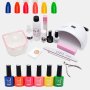 High Quality Uv/led Glam Gel Nail Polish Starter & Soak Off Kit - Neon