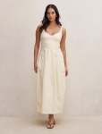 Chessy Seamed Cotton Midi Dress - 16 Lemon Sorbet