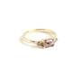 Brown Cushion Cut Diamond Trilogy Ring In Yellow Gold