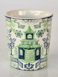 Green & White Pagoda Design Beaker – 9X7.5CM