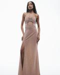 Goldair Gold Shimmer Slit Dress