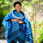 High Bulk Jacquard Wrap - Xhosa Black utrillo Blue - 122 X 167 Cm