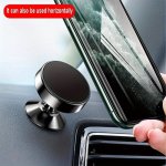 Zinc Alloy Magnetic Car Phone Mount - 360 Rotatable Strong Magnet Grip Universal Dashboard Stand Adjustable Viewing Angle Includ