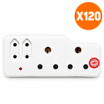 4-WAY Adaptor With 2 3-PIN And 2 2-PIN Outlets With Surge Protection Whole Pack Of 120 Units