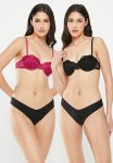 Kangol 2 Pack Galloon Lace Multiway In Gore - Hot Pink black
