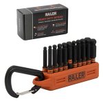 Ball End Hex Bit Set - Railer 2 Inch Impact Driver 20PC Hex Bit Set With A Bit Holder & Carabiner. Premium S2 Steel