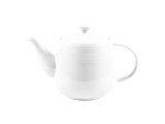 - Embossed Lines Whisper White Teapot