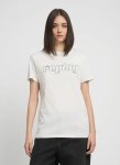 Stitched Logo Font Natural White T-Shirt - XL White