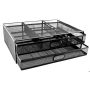 Wire Mesh Range - M720 Monitor Stand 2 Drawer Black